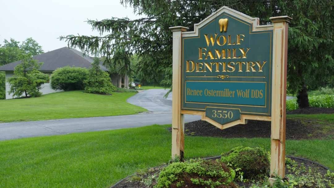 Wolf Family Dentistry sign outside the La Porte practice